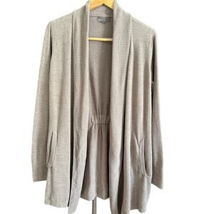 Barefoot Dreams Taupe Open-Front Cardigan
